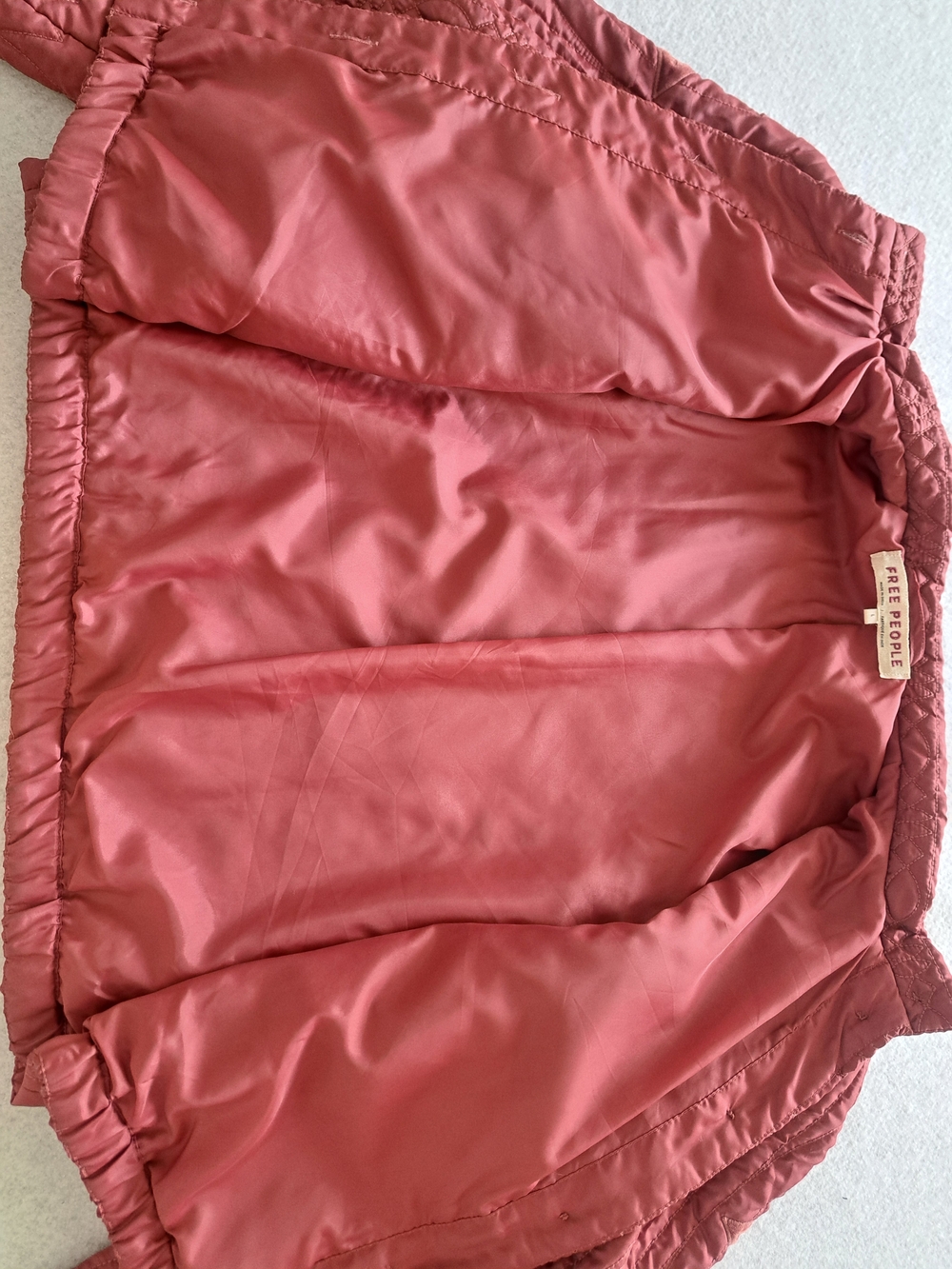 Free People Lightweight Quilted Quinn Crop Jacket in Marsala Red - Picture 8 of 16